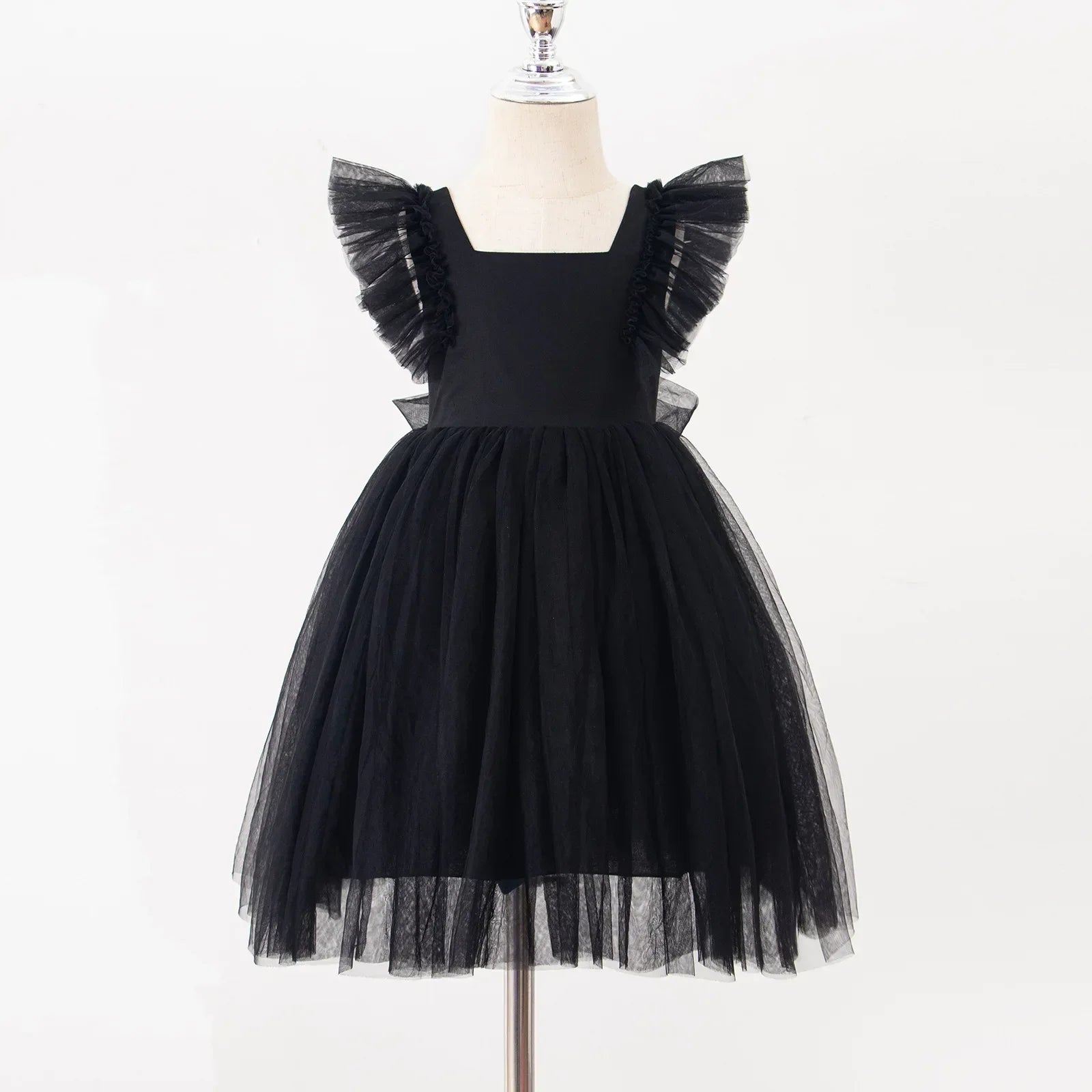 New Little Girls Party Dress for Princess Dress Solid Child Clothes Flower Girl Birthday Princess Dress for Kids