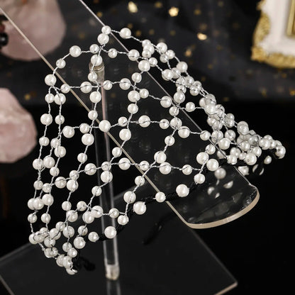 Elegant Handmade Weaving Tiara Hair Accessories Banquet Headpieces Exquisite Bridesmaid Gifts
