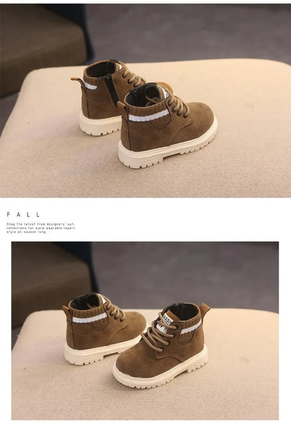 Material Plush Kids Winter Boots Cotton Fabric Spring Autumn Children Shoes Baby Toddler Boys Girls Boots