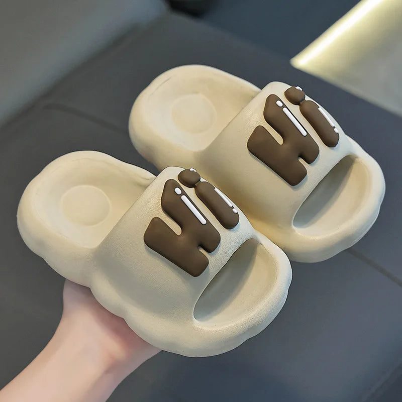 Boy HI Bathroom Slippers Girls Indoor Anti Slip Soft Bottom Home Slippers Parent Child Slippers