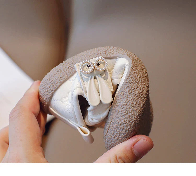 Girl's Mary Janes Cute Flat Sewing Pu Leather Little Children Leather Shoes Pu 21-30 Hook-loop Anti-slip Lovely Kids Spring Shoe
