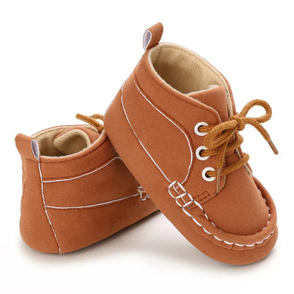 Autumn and Spring Brown Baby Sneakers for Boys 0-12 Months First Walking Shoes