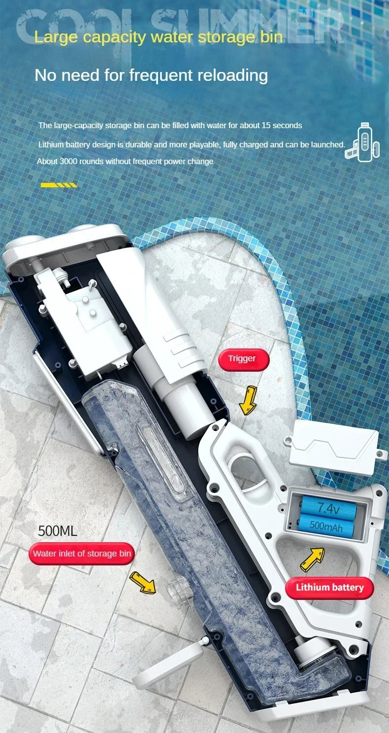 Summer Outdoor ToyChildren Automatic Water Absorption Electric Water Gun Toys Hand Self-integration High-pressure Watergun