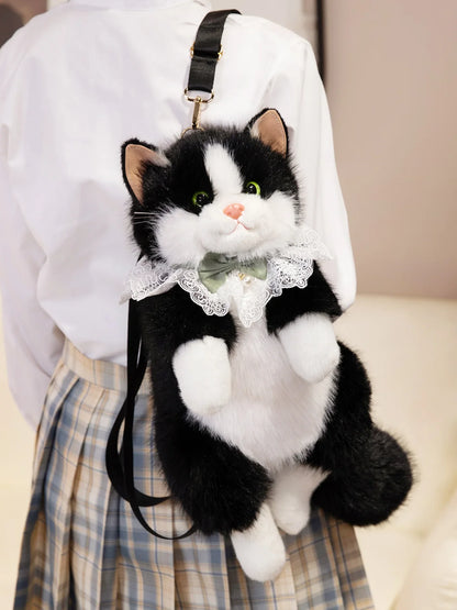 Simulated Puppet Cat Backpack Doll Cute Cat Backpack Plush Toy Daughter Birthday Gift