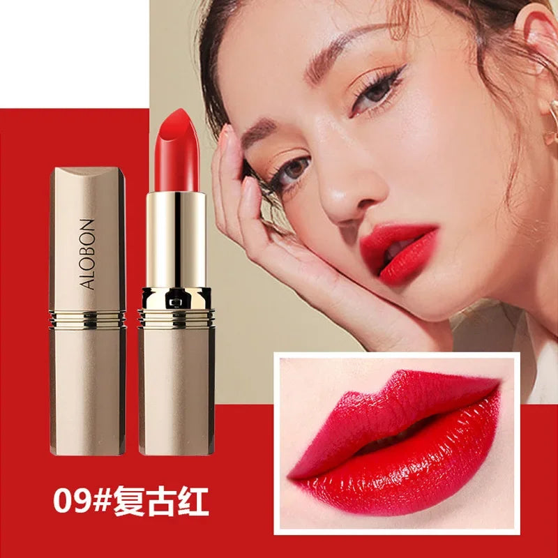 Pink Lipstick Waterproof Matte 24 Hours Long Lasting Non-Stick Cup Red Rose Lip Tint Velvet Cosmetic Women Make Up