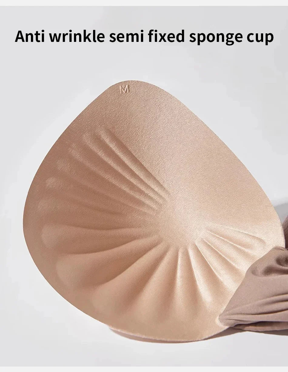 Women's Seamless Underwear Thin with Removable Pads Comfortable Wireless Adjustable Bra Tops Pull-up Anti-sagging Bra