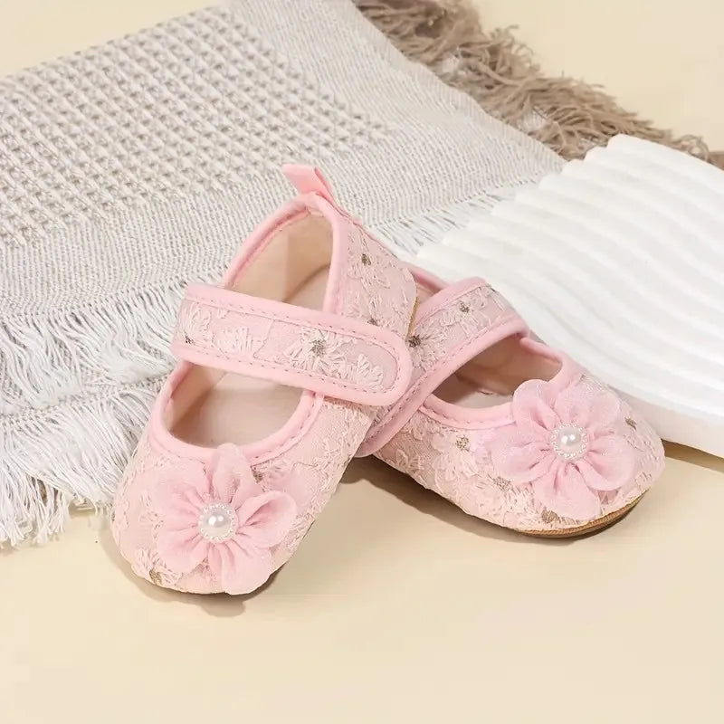 Spring and Summer Baby Soft Soled Comfortable Cloth Shoes 0-12 Months Baby Princess Shoes Anti Slip Walking Shoes