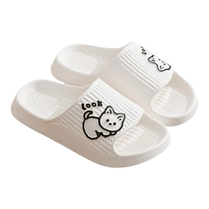 Summer Slippers Bathroom Platform Non-Slip Home Bear Cartoon Flip Flops Beach  Sandals Slides Indoor Outdoor