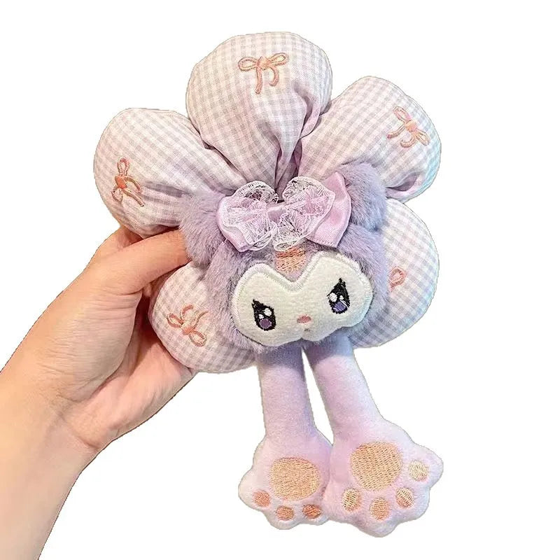 Sanrio Cute Cartoon Animal Flower Large Intestine Scrunchie My Melody Head Rope Kuromi Kawaii Head Tie Hair Rope Hair Ornament