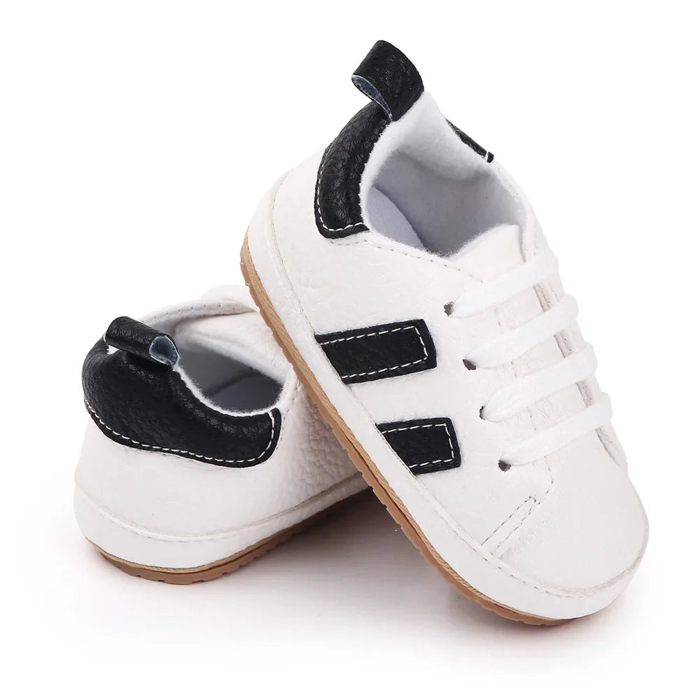 Baby Casual Shoes Non-slip Sole and PU for Toddler Boys and Girls Outdoor Walking Sneakers