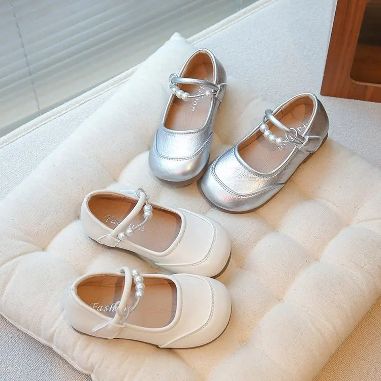 New Kids Leather Shoes Soft Soled Anti Slip Girls Casual Simple Mary Jane Shoe