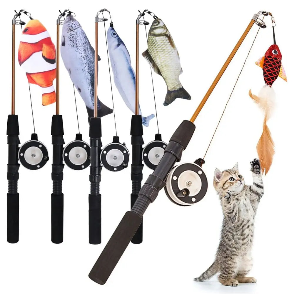 Retractable Cat Teaser Wand Toy Ultra-Long Refills Cat Feather Toys Catnip Fishing Rod Interactive Cat Toys for Indoor Cats