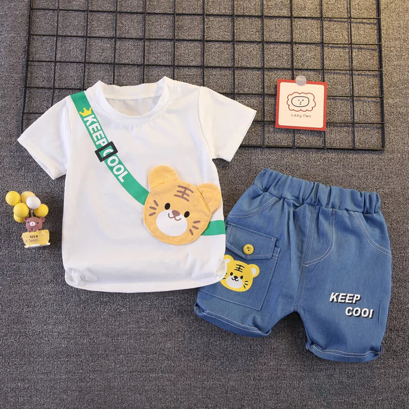 Summer Baby Boys Clothing Sets Cartoon Bear Cotton T-Shirt + Shorts  Suits for Baby Kids Tracksuits Infant Casual Outfits