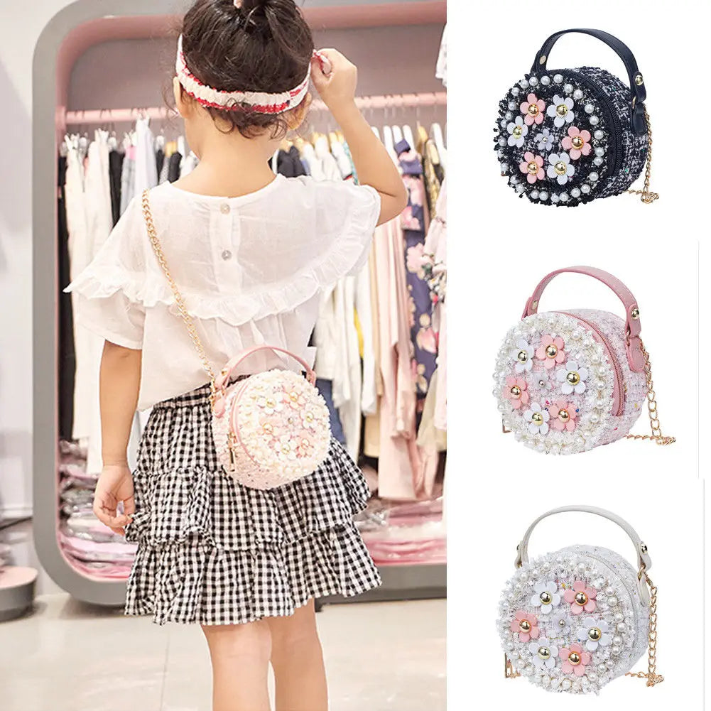 Women Bag Lady Little Girls Toddler Princess Lovely Bag Kids Baby Messenger Shoulder Crossbody Flower Bag