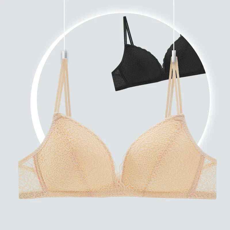 Women Bra Sexy Lace Bralette Floral Wireless Bra Female Comfortable Underwear Soft Solid Color Adjusted-straps Lingerie