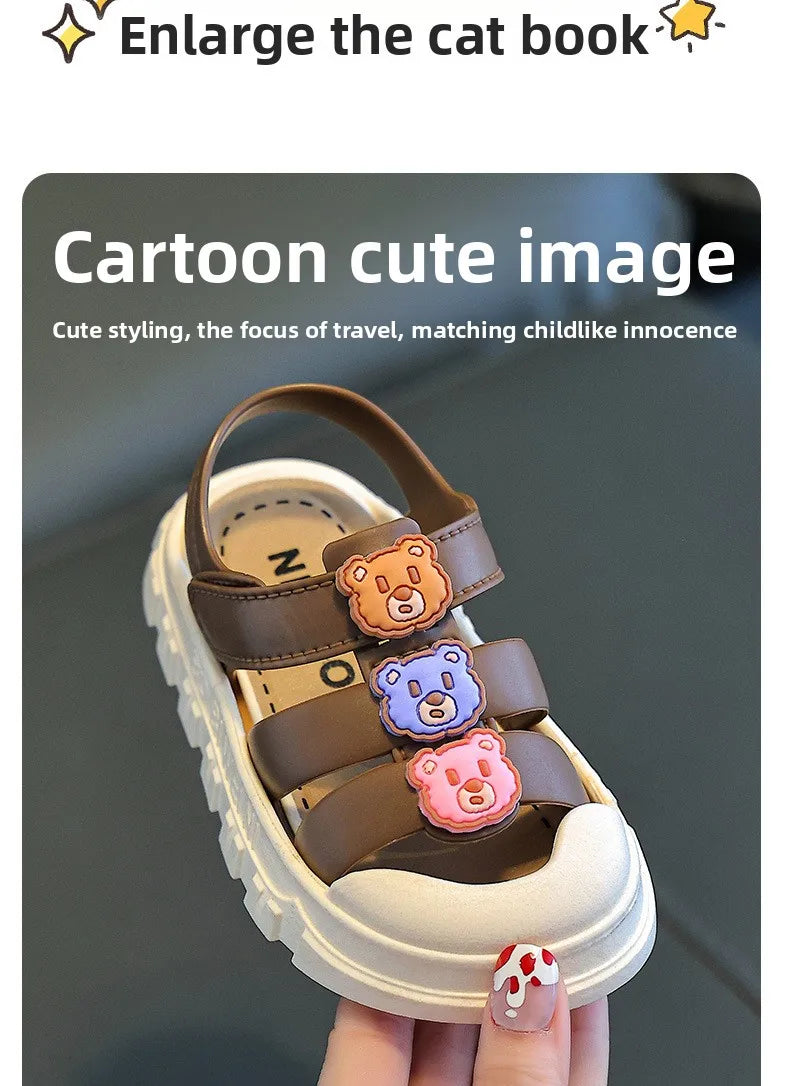 Summer Indoor Outdoor Anti-slip Soft Bottom Girls Boys Toddler Kids Sandals PVC Sole Comfortable