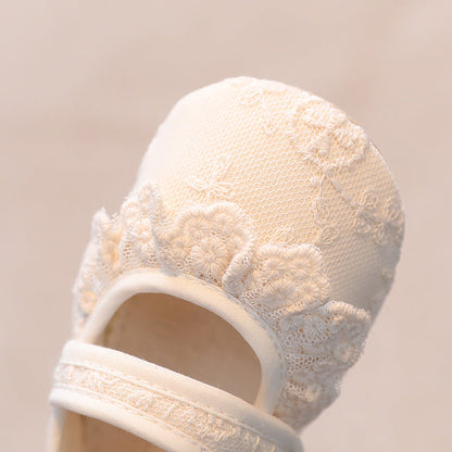 Baby Girls Shoes Non-Slip Soft Soled Lace Bowknot Flats Toddler Girls First Walker Spring Autumn Princess Shoes
