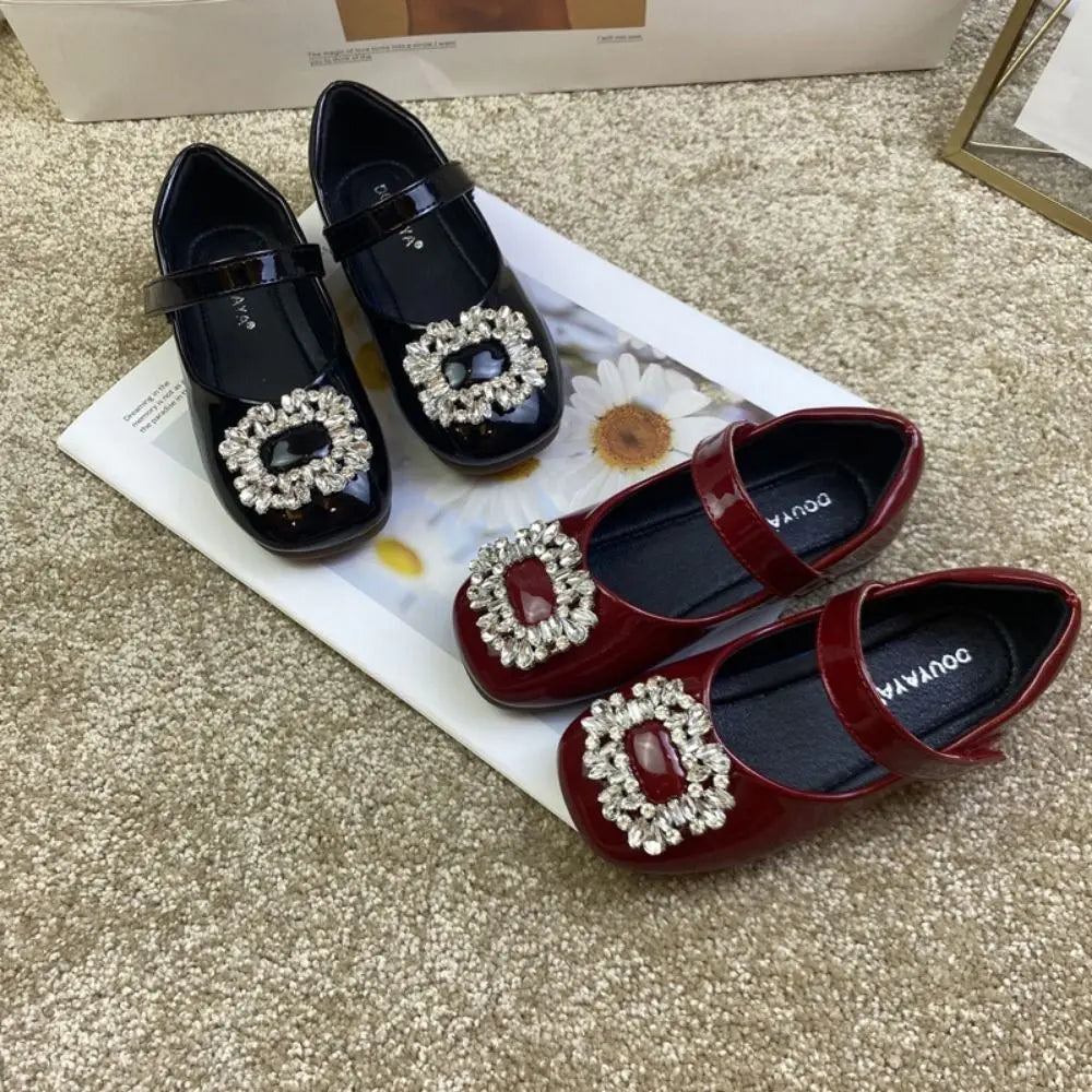 PU Children Leather Shoes Soft Soled Lightweight Shoes Mary Jane Shoe Slip-on Style Girl Princess Shoe Spring Season