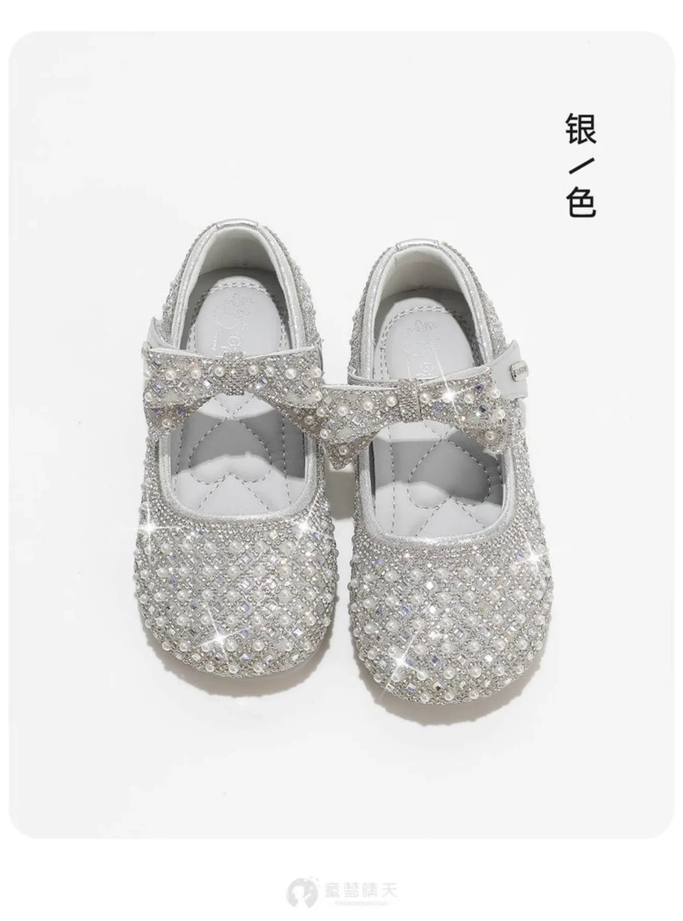 Autumn New Girls Single Princess Shoes Pearl Shallow Children's 2025 Comfortable Flat Shoes Kid Baby Rhinestone Bowknot Shoes