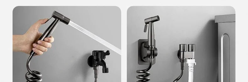 Handheld Toilet Bidet Faucet Sprayer Stainless Steel Bathroom Bidet Spraye Set Hand Sprayer Shower Head Self Cleaning No Punch