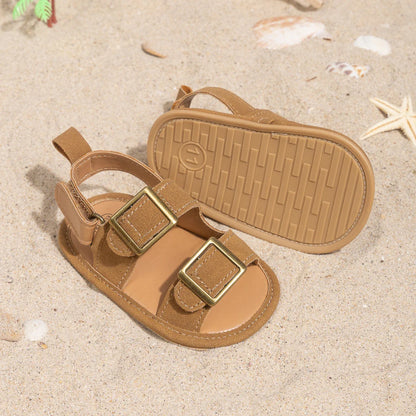 Casual Style Buckle Decoration Beach Baby Sandals Anti-slip Comfortable Soft-soled Baby First Walkers