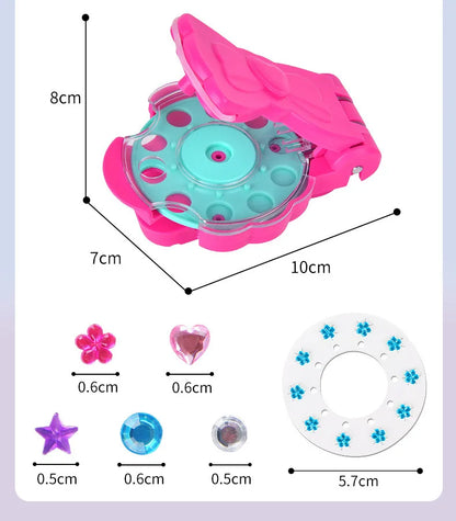 Girls Role Play Diamond Hair Accessories DIY Craft Set Magic Stamping Bling Stickers Princess Dress Up Birthday Gift Toy
