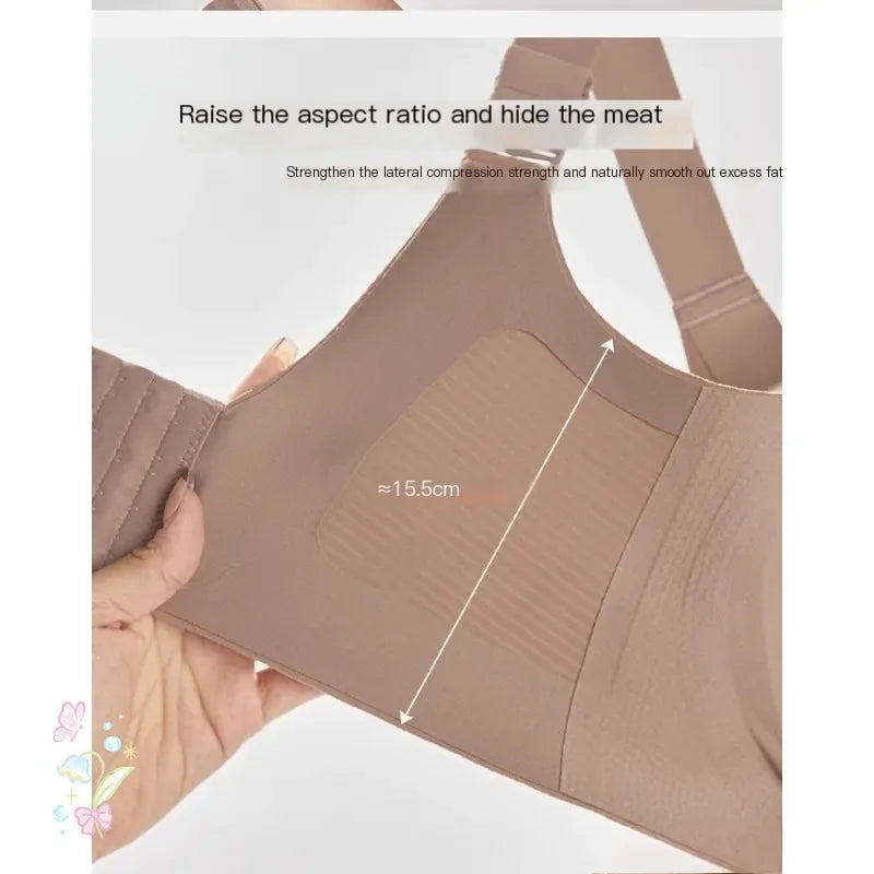 Women Widened Lifting Non Slip Shoulder Strap Bra Simple and Casual No Trace Beautiful Back Full Cup Size Adjustable Underwear