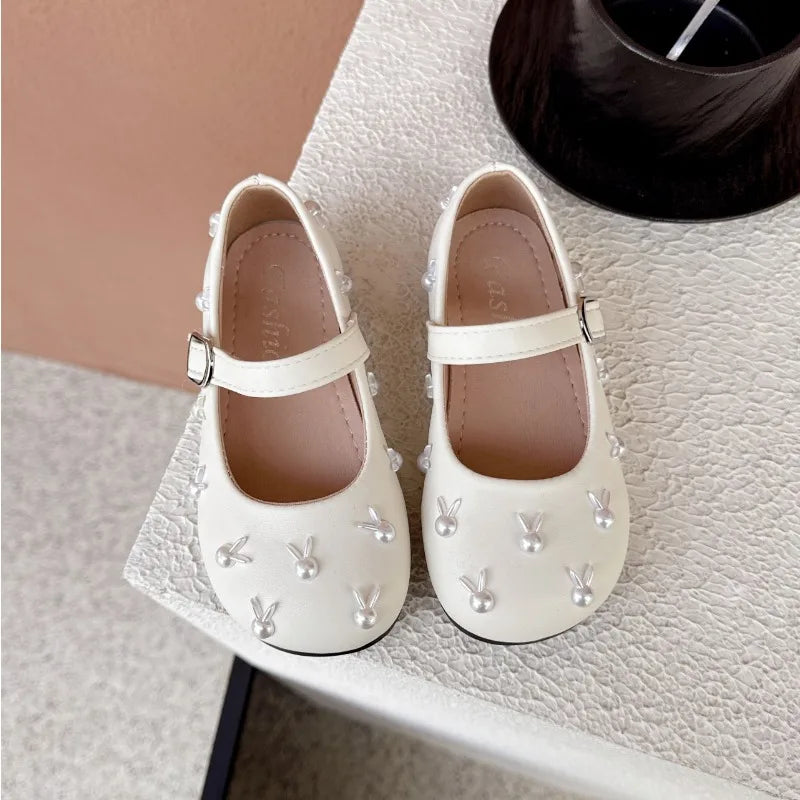 Child Princess Leather Shoe2025Four Seasons New Korean Edition Child FlatShoe  Glitter Girl Anti slip Versatile Le FuShoe