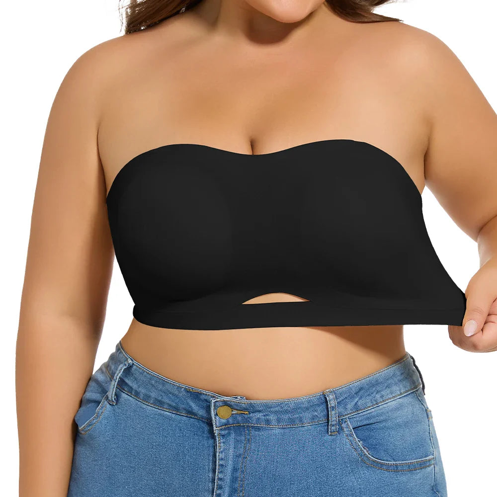 Strapless Bras for Women Lift Bra Wire-Free Anti-Slip Invisible Push Up Seam-free Detachable Straps Bandeau