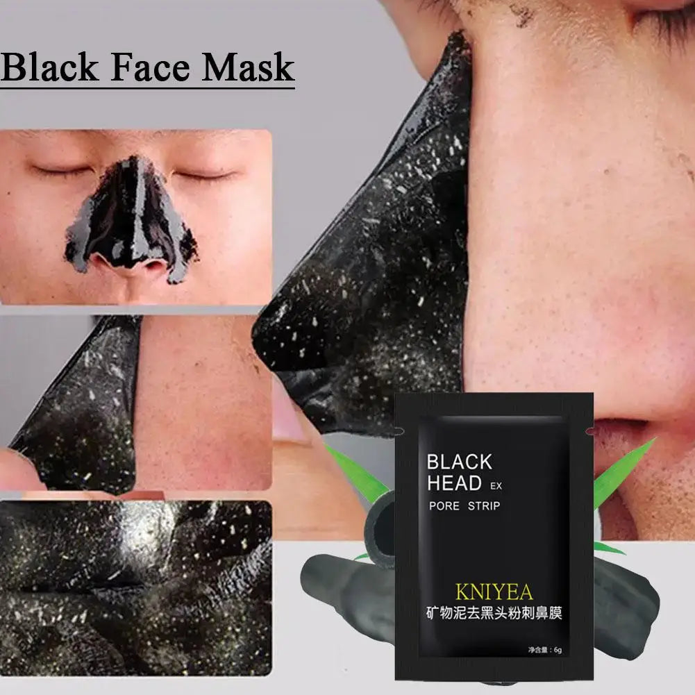 Deep Cleansing Black Mask Bamboo Charcoal Blackhead Remover Face Mask Skin Care  Peal-off Nose Mask Skin Care