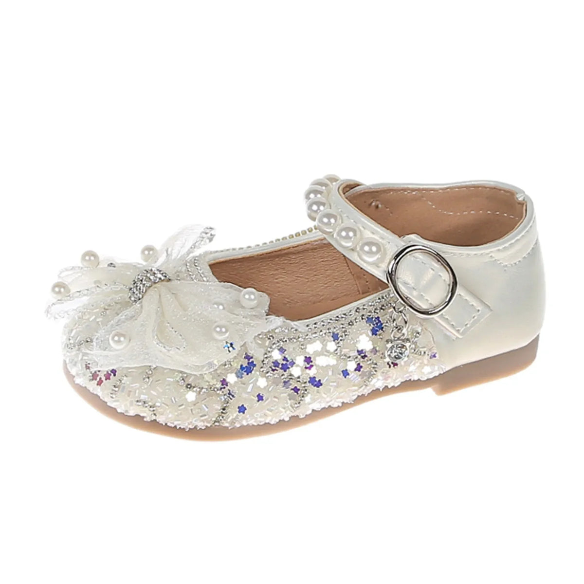 Big Girls Slides Girls Sandals Closed Toe Heels Wedding Party Shoes Sequins Bow For Toddler