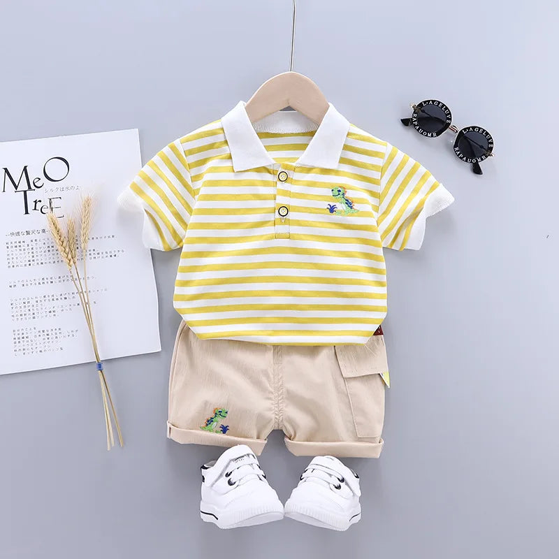 Summer Fashion Baby Boy Clothes Sets T-shirt  Toddler Casual Clothing Suits Children Kids Boys Outfits Suit
