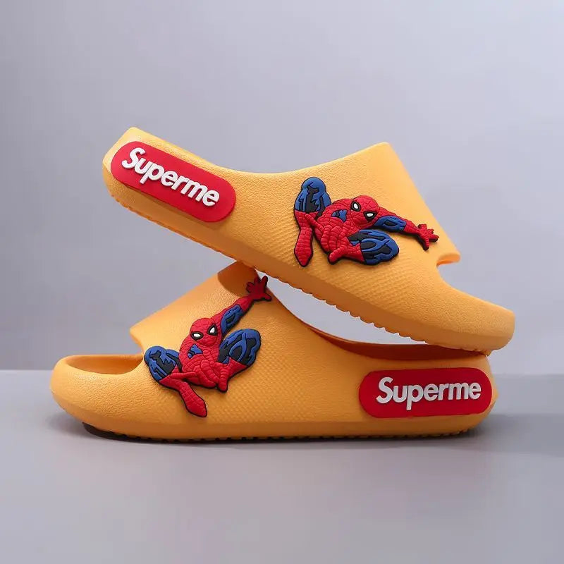 Anime peripheralsMarvel cartoon Spider-Man children's home anti-slip sandals New flip-flop boys soft-soled beach sandals EVA