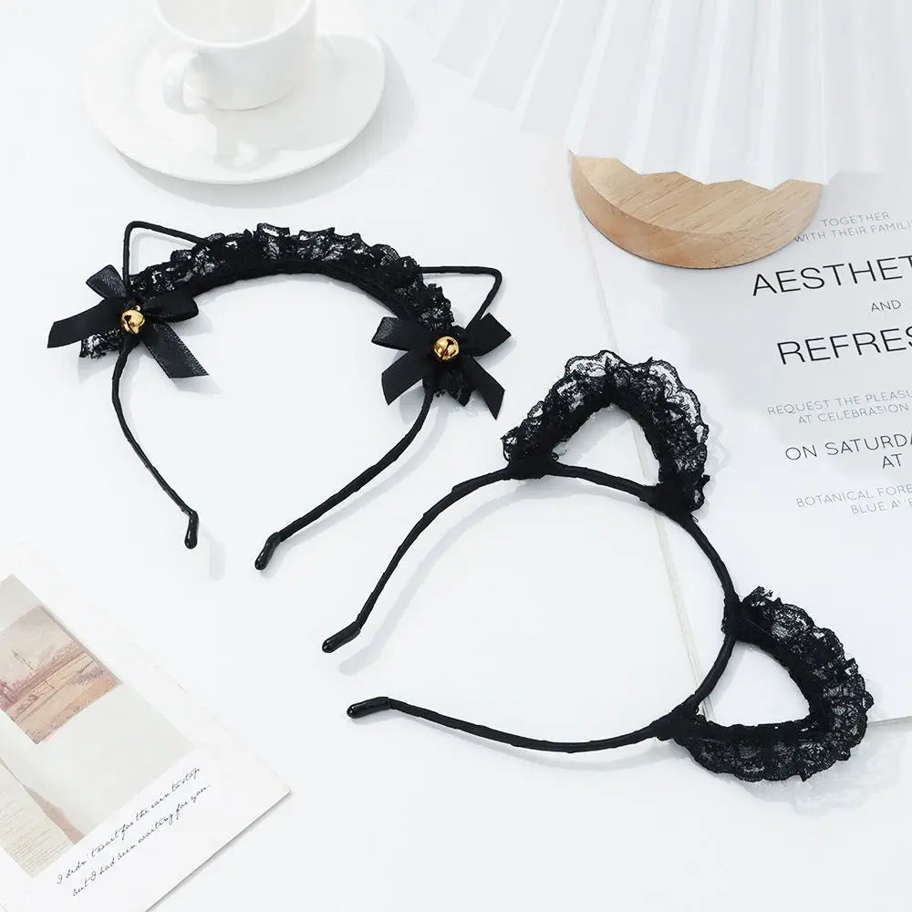 Cute Lace Cat Ears Headband Fancy Dress Hairband Women Girls Cosplay Headwear Masquerade Anime Costume Party