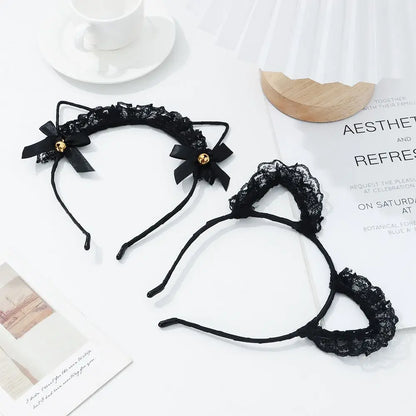 Cute Lace Cat Ears Headband Fancy Dress Hairband Women Girls Cosplay Headwear Masquerade Anime Costume Party