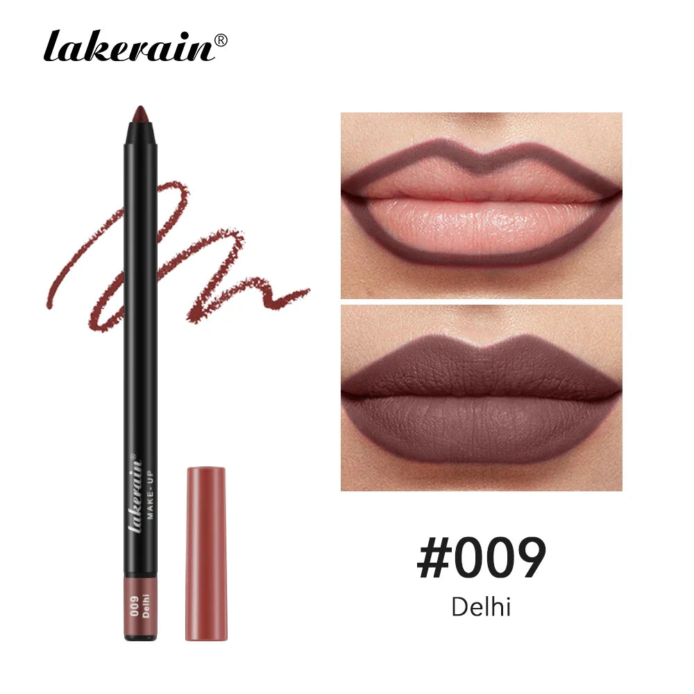 Lipliner Pencil Waterproof Matte Red Contour Tint Lipstick Long Lasting Non-stick Cup Moisturising Lips Makeup 12 Colors