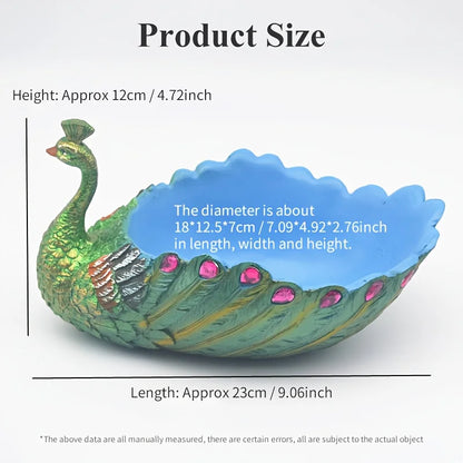 Peacock Succulent Plant Pot - Vibrant Colorful Design Durable Resin Garden Planter for Succulents, Cacti & Hom
