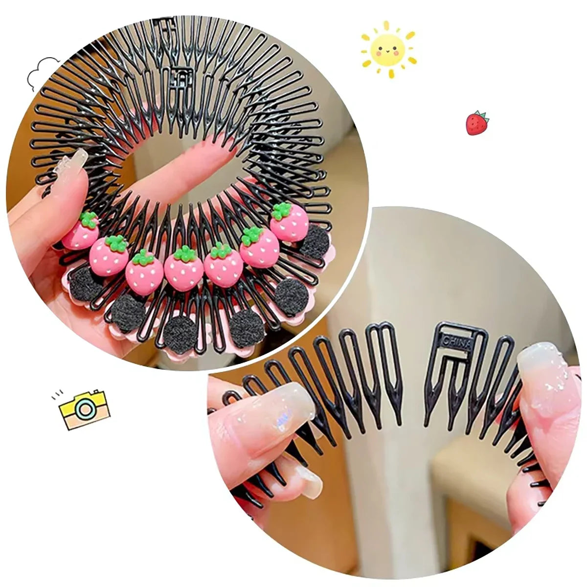Professional Kids Anti-Frizz Hair Finishing Comb Invisible Circular Headbands for Flyaway Control Girls Cute Hair Jewelry Fixer