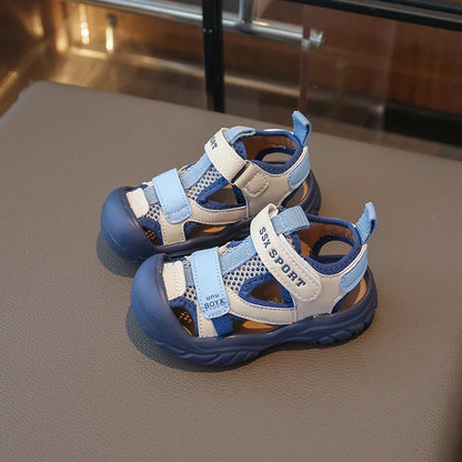 New Children's Sandals Soft Bottom Head Protection Boys and Girls Baby Walking Shoes Korean Style