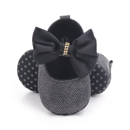 Spring Autumn Beautiful Baby Girl Princess Shoes Soft Soled Butterfly Bowknot Fashion Design Solid Newborn Prewalker Shoes