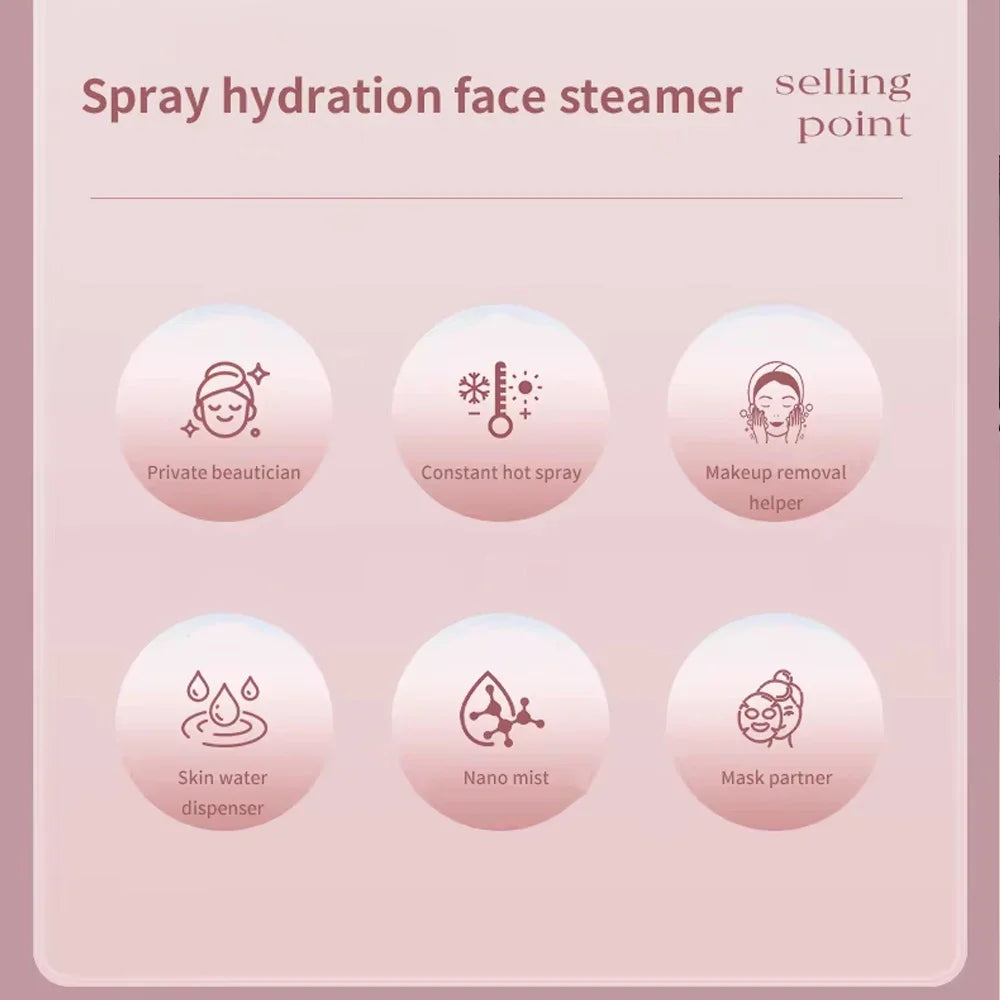 Facial Steamer Nano Ionic Face Hydrating Steam Sprayer Warm Mist Steamer or Home Sauna SPA Humidifier Machine Deep Hydration
