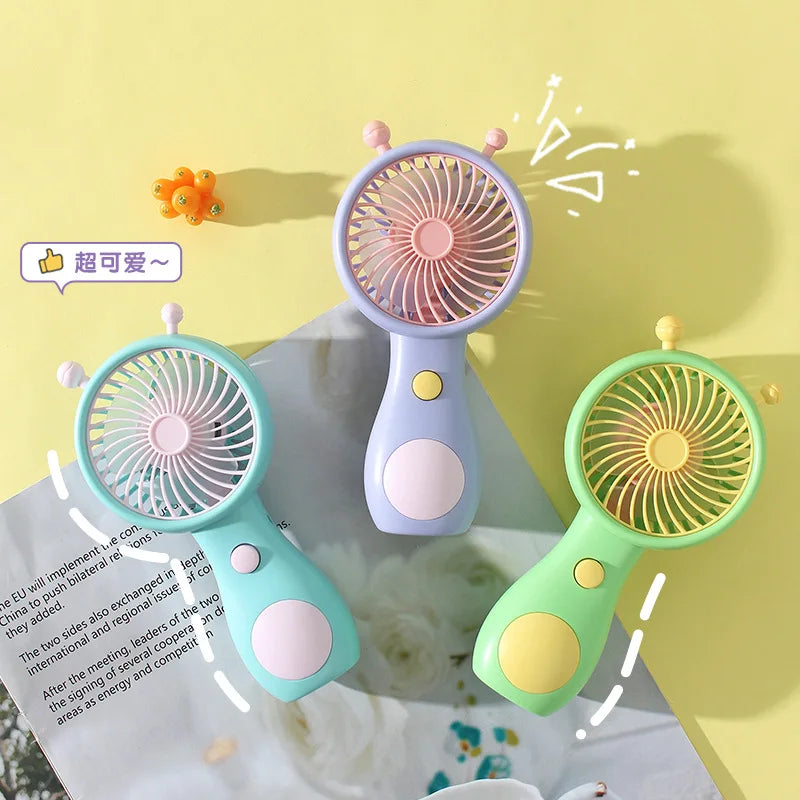 Portable Handheld Fans USB Charging Cartoon Desktop Mini Fan Fisherman Student Summer Outdoor Climbing Fishing Tools Fans