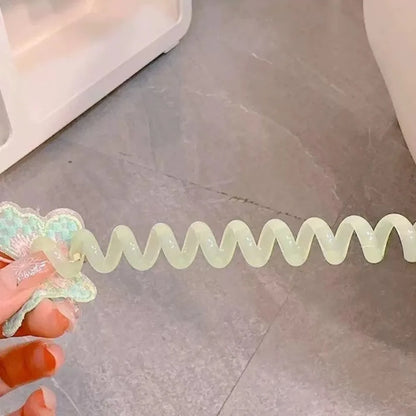 Cute Elastic Telephone Wire Line DIY Butterfly Hair Bundle Phone Cord Ponytail Holder Girls