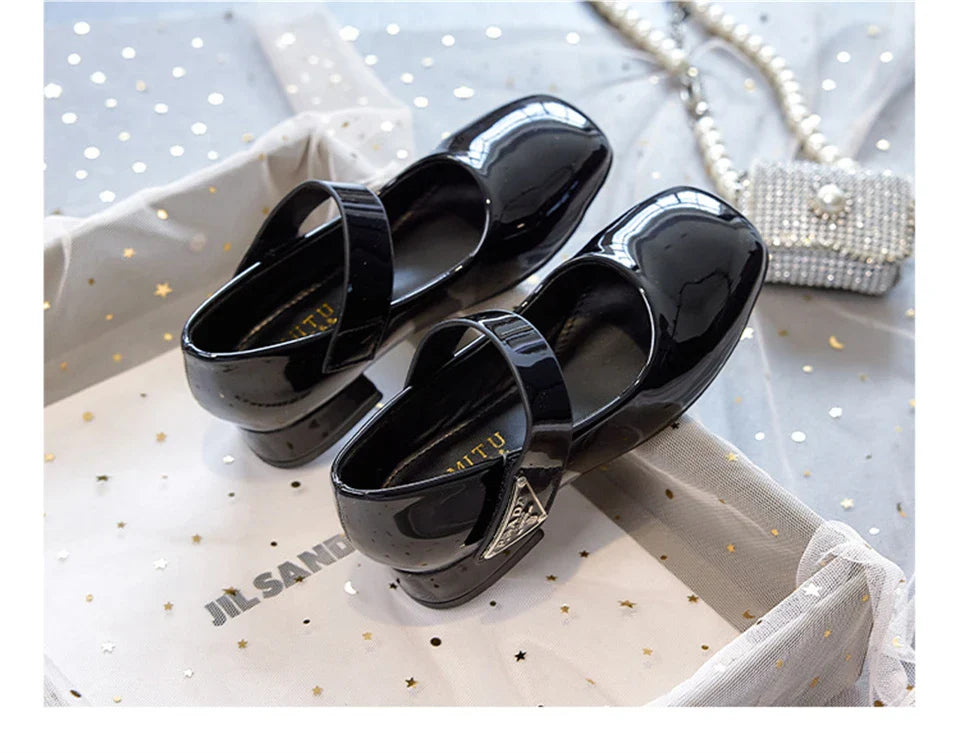 Designer Luxury Children's Elegant Party Leather Shoes Pageant Girls High Heels Wedding Bridesmaids Gala Formal Occasion Shoe