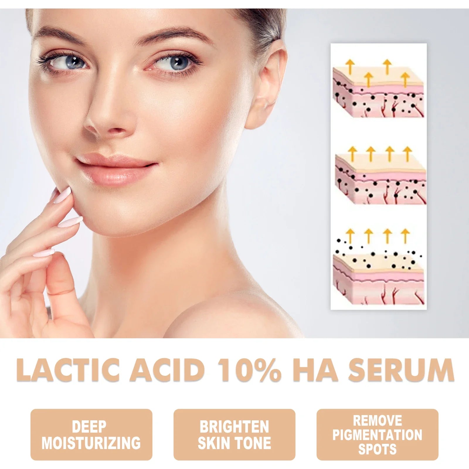 Lactic Acid Shrink Pores Serum Fast Large Pores Removal Firming Skin Essence Firming Smoothing Nourishing Repair Face Skin Care
