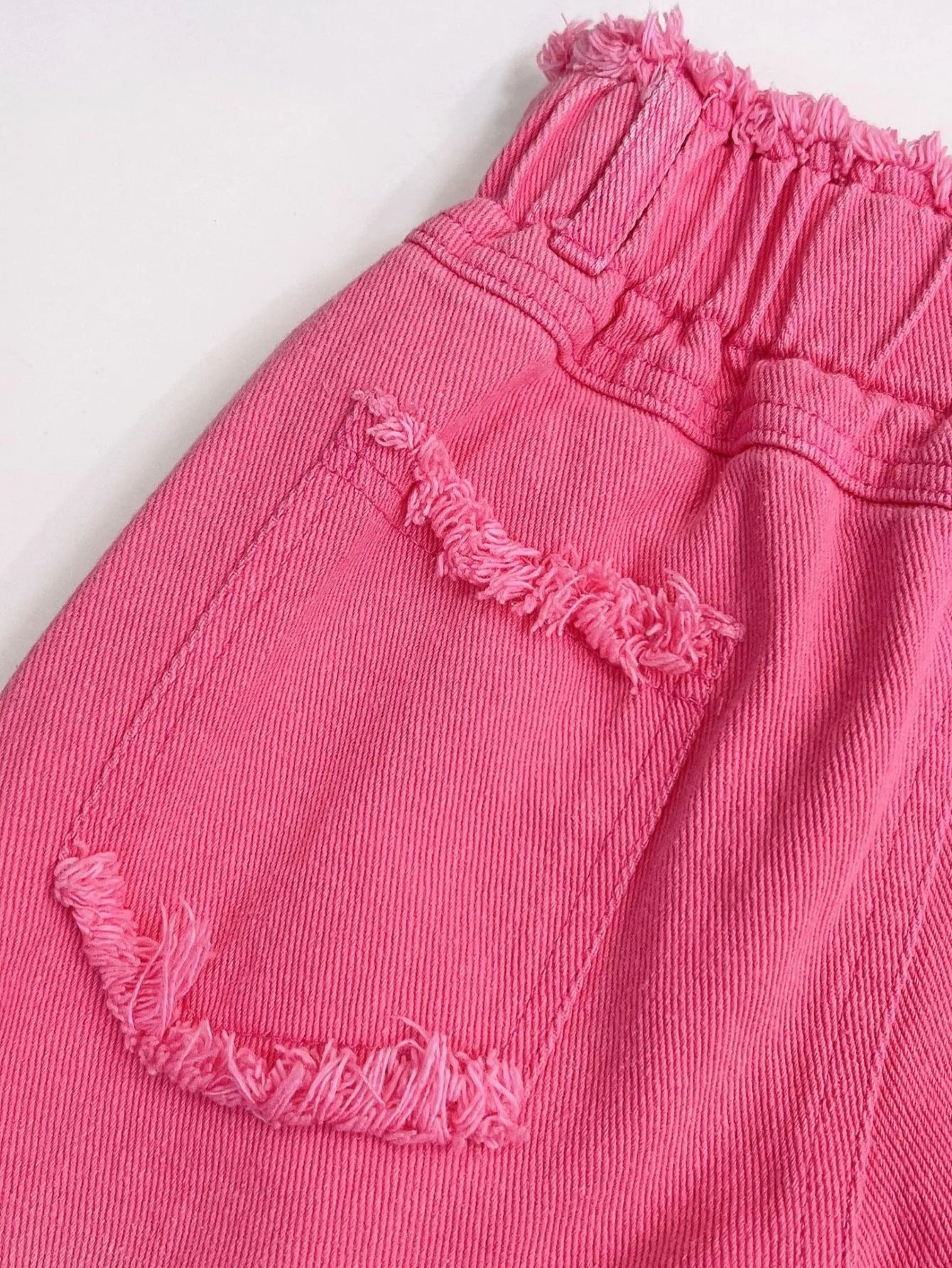 Girls Summer Outfit Set – Sleeveless Bow Top & Gradient Ripped Denim Wide Leg Pants, Fashionable Kids Casual Wear