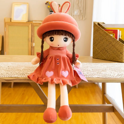 Cute Filled Pp Cotton Girl with Hat Skirt 50cm Height Sweetheart Rag Cozy Cuddle Soft Gift