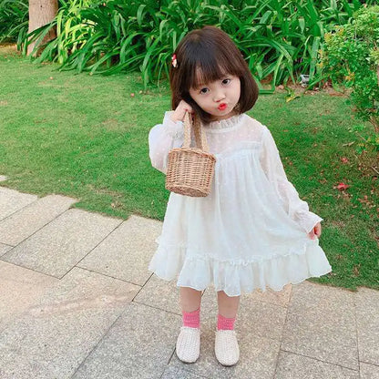 Summer Girl Dress Elegant Flower Lace Dress For Girl Princess Party Wedding Dress Ceremony Prom Gown Communion Clothes 1-6Y