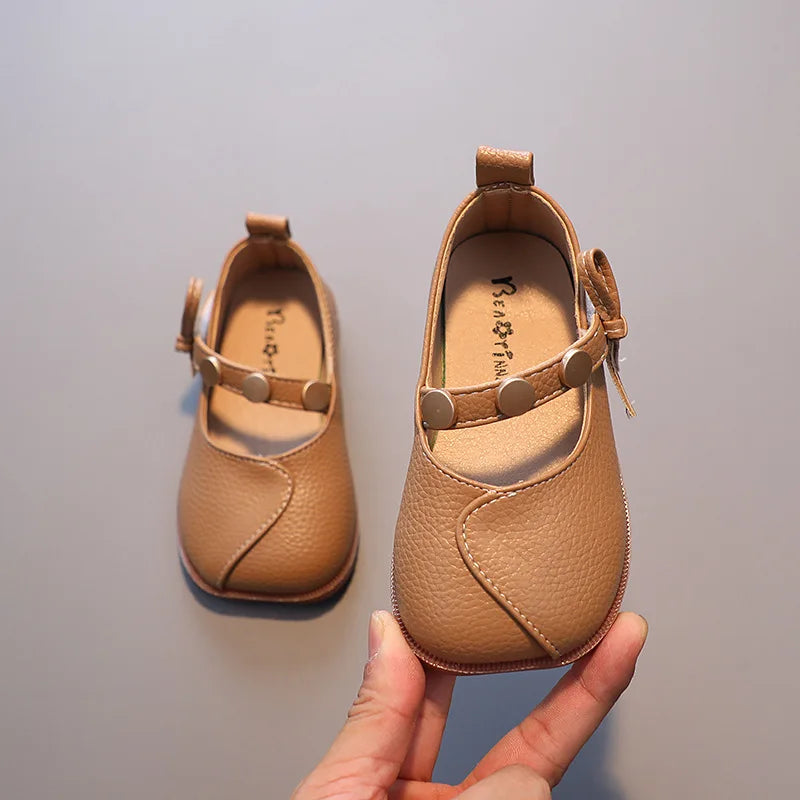 Autumn New Kids Leather Shoes Simple Girl Casual Shoe Comfort Child Performance Shoes