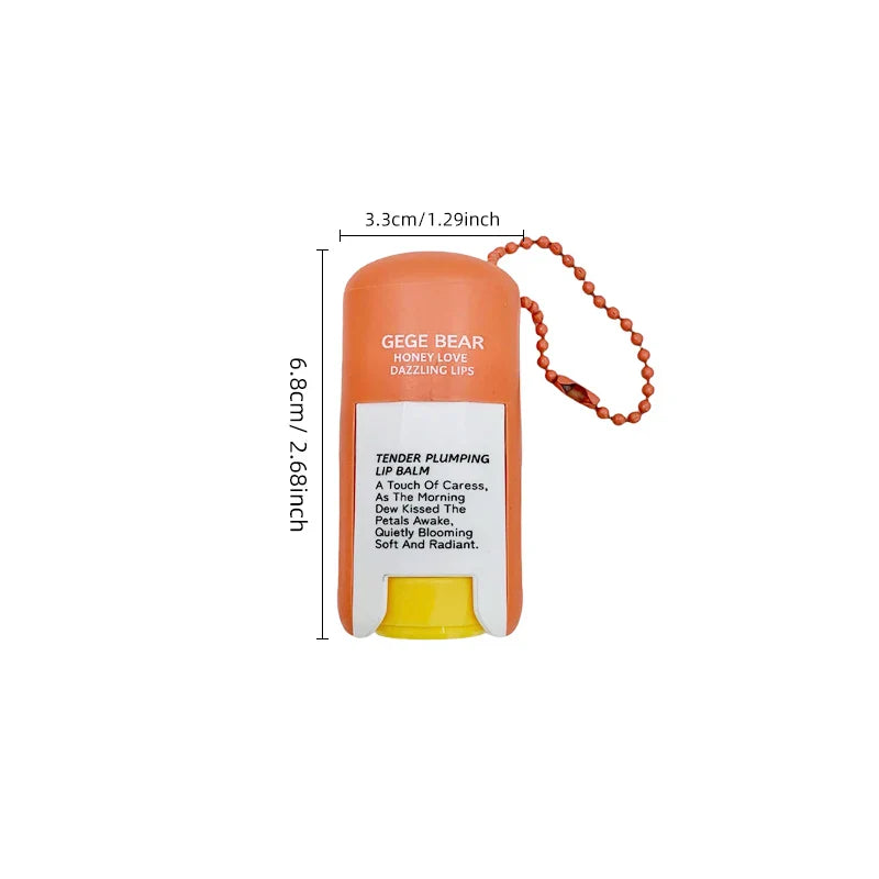 Gege Bear Large Capacity Lip Balm Keychain Pendant, Hydrating & Moisturizing Lip Care, Perfect as Lipstick Base & Accessory